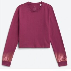 NWT Adidas Cropped‎ long sleeve T-shirt, Burgandy, Women’s Size 2X
